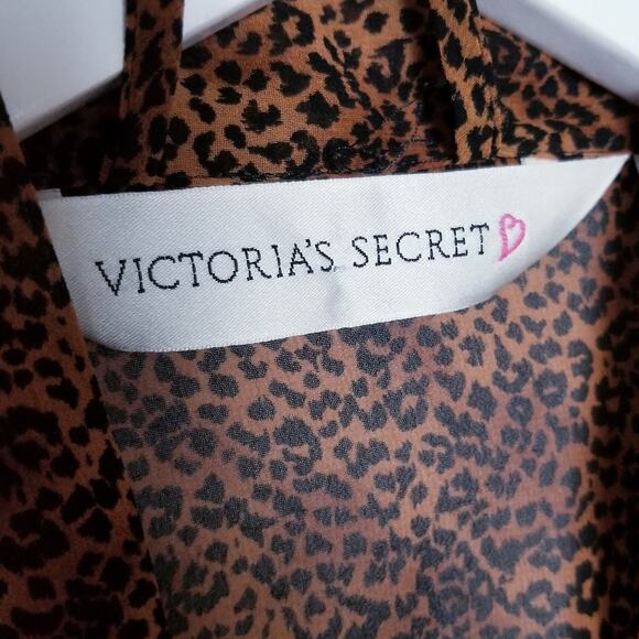 Victoria's Secret Leopard Animal Print Sheer Chiffon Robe - Size - Picture 9 of 10